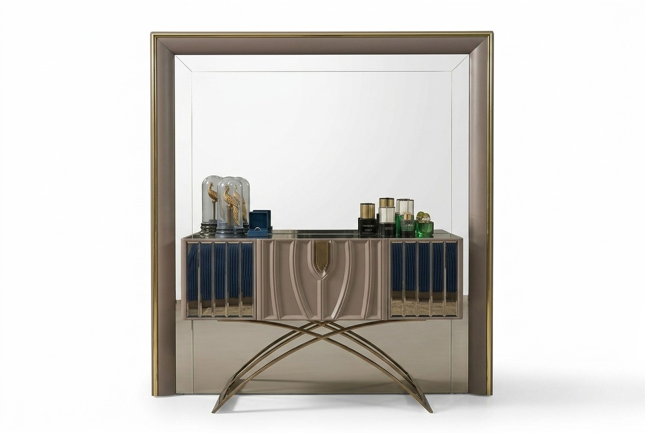 Konsolentisch Frisiertisch Schminktisch Schlafzimmer Modern Holz Braun