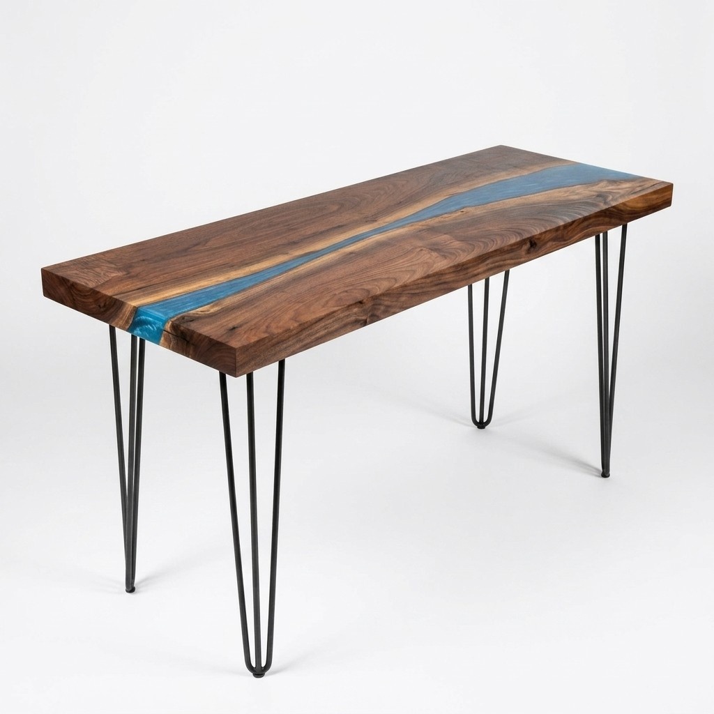Konsolentisch Sideboard Echtes Holz Designer Tisch Epoxidharz Wasserfall