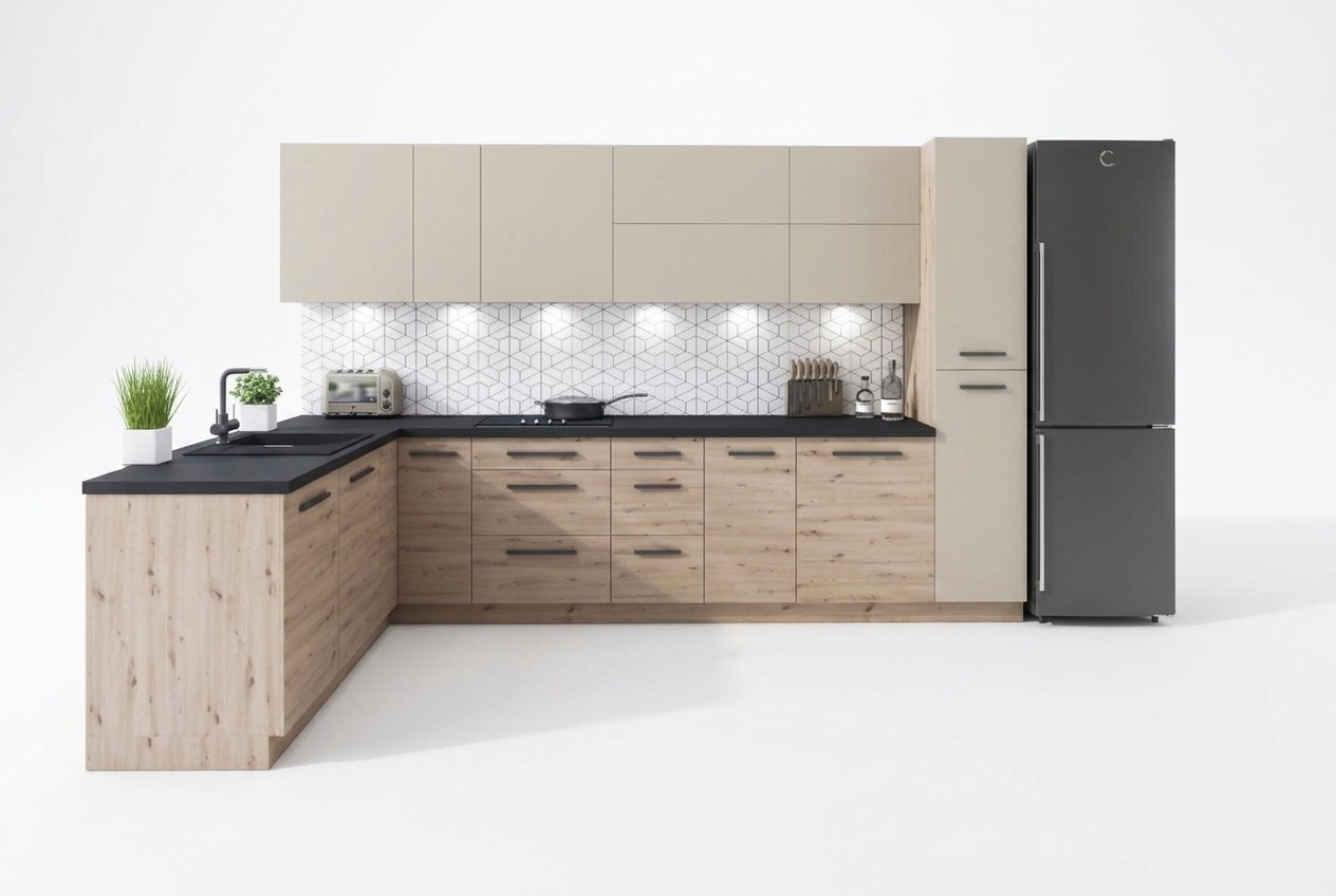 L Zeile Moderne Küchen Hängeschrank Schrank Schränke Küche