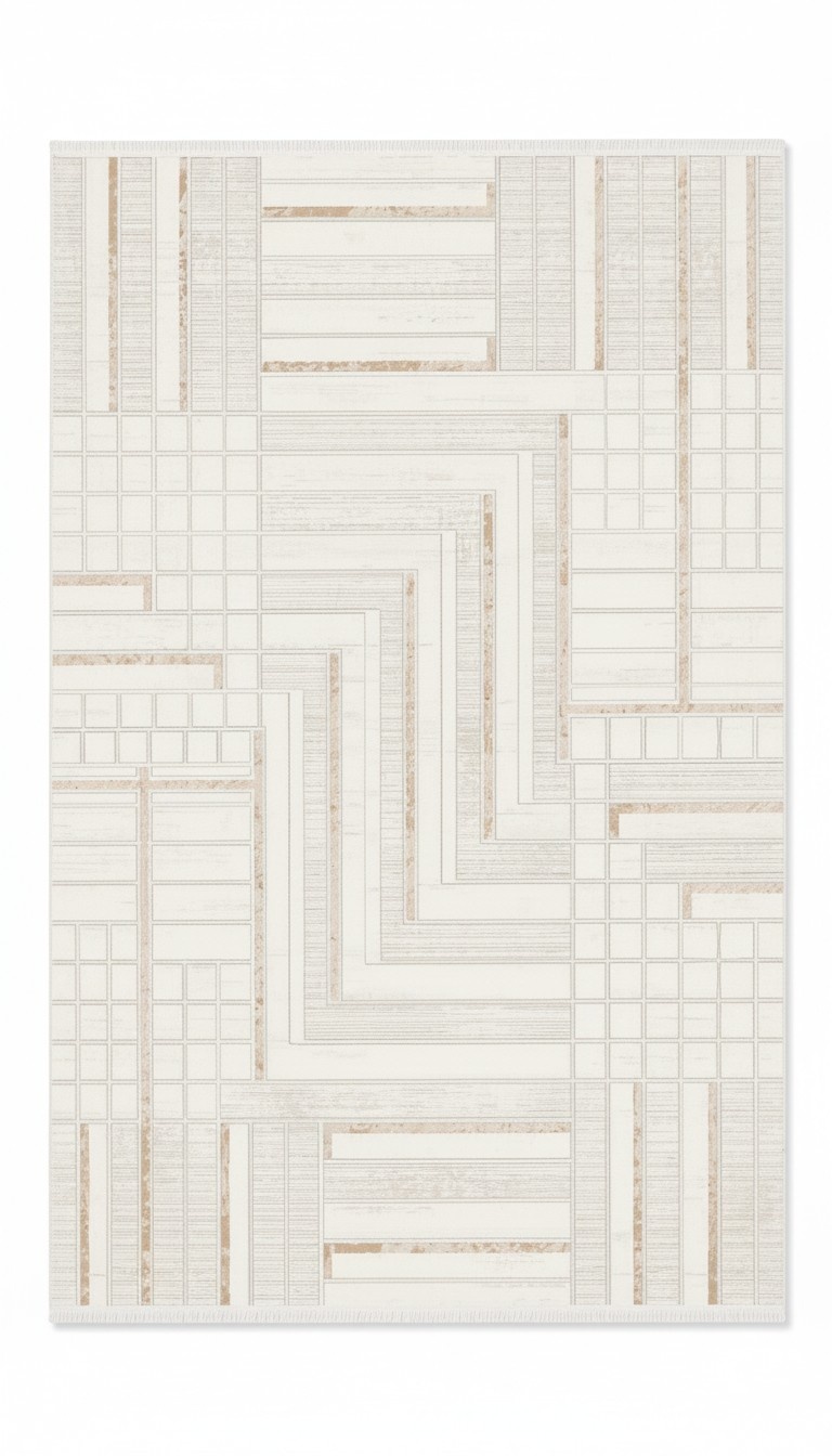 Kunstfaserteppich Kurzflor Bodenbelag Teppich Geometrische Muster Braun