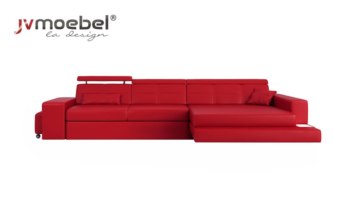 Möbel Ecksofa Leder Sofa Couch Polster Eck Sitz Wohnlandschaft L-Form