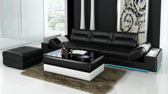 Ledersofa Sofa Couch Sofagarnitur Neu 3+3 Sitzer Garnitur Design Neu