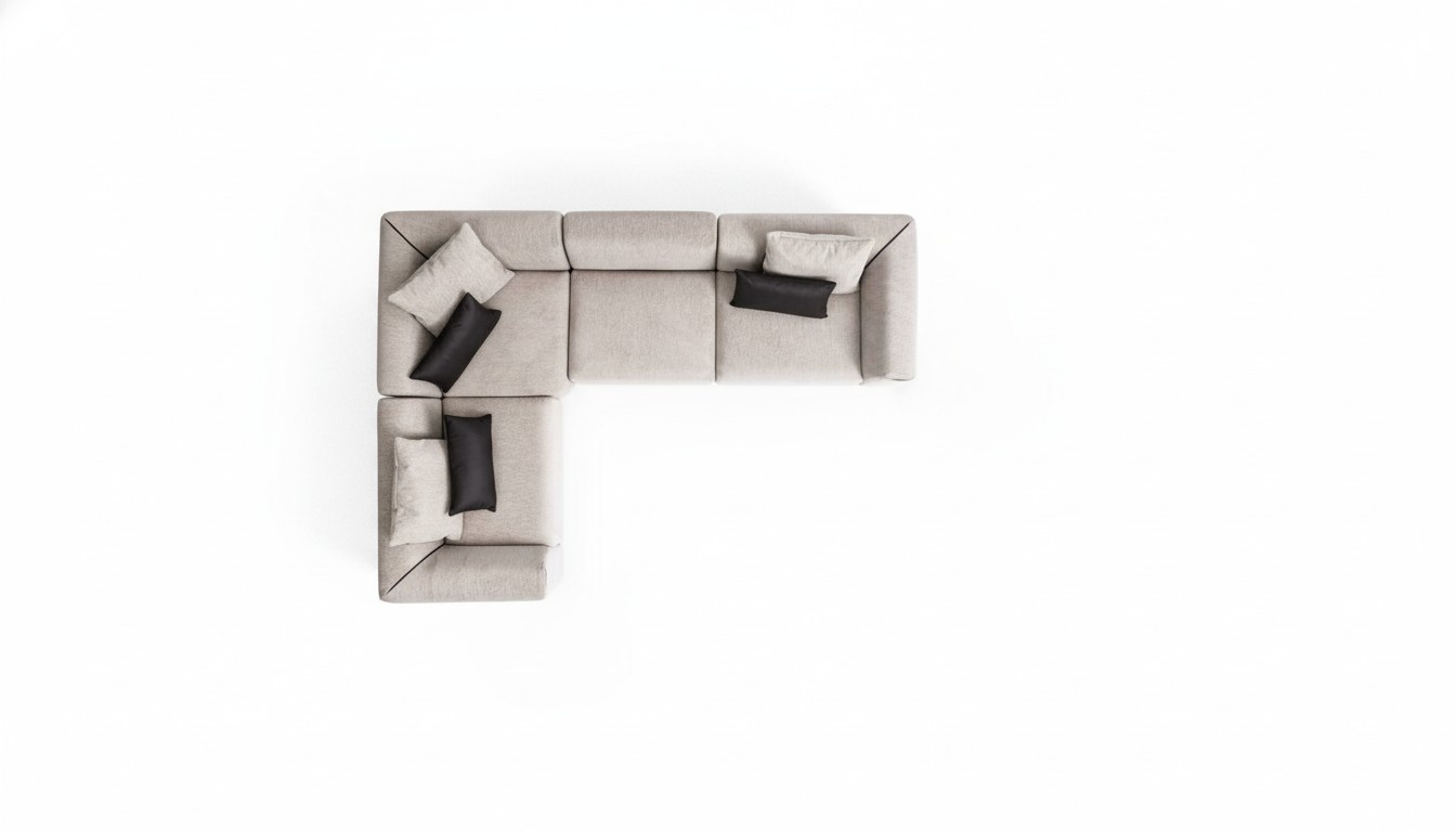 L-förmiges Sofa Beige Eckcouch Wohnzimmermöbel Polstersofa Textil Neu