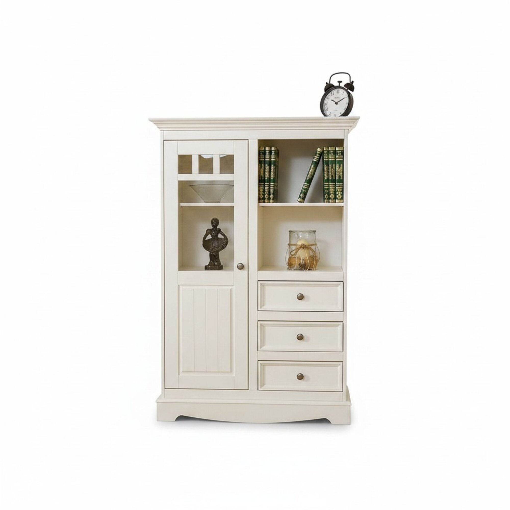 Landhaus Kommode Schrank Regale Echtholz Hochschrank Regal Bücher Bar Schränke