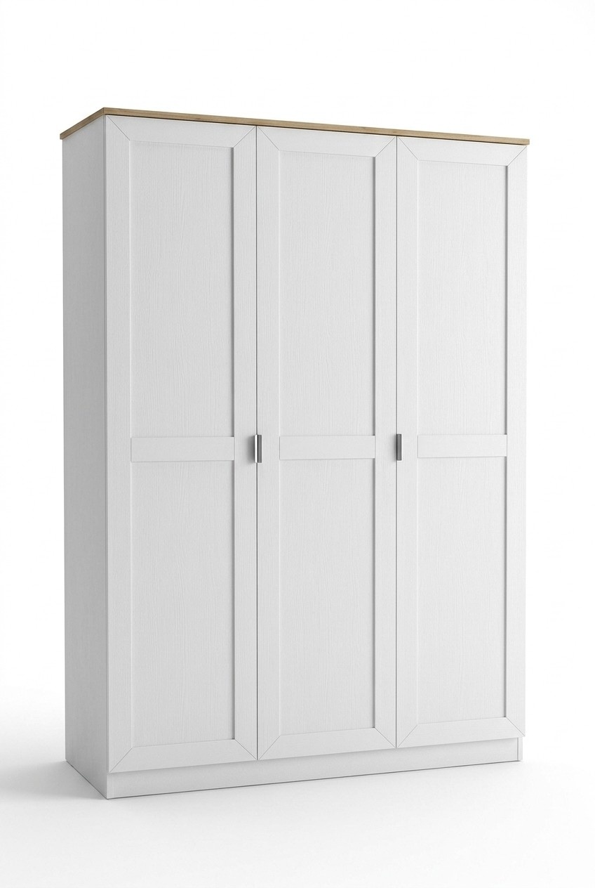 Landhausstil Kleiderschrank Schrank Schlafzimmer Schränke Weiß Garderobe 136cm