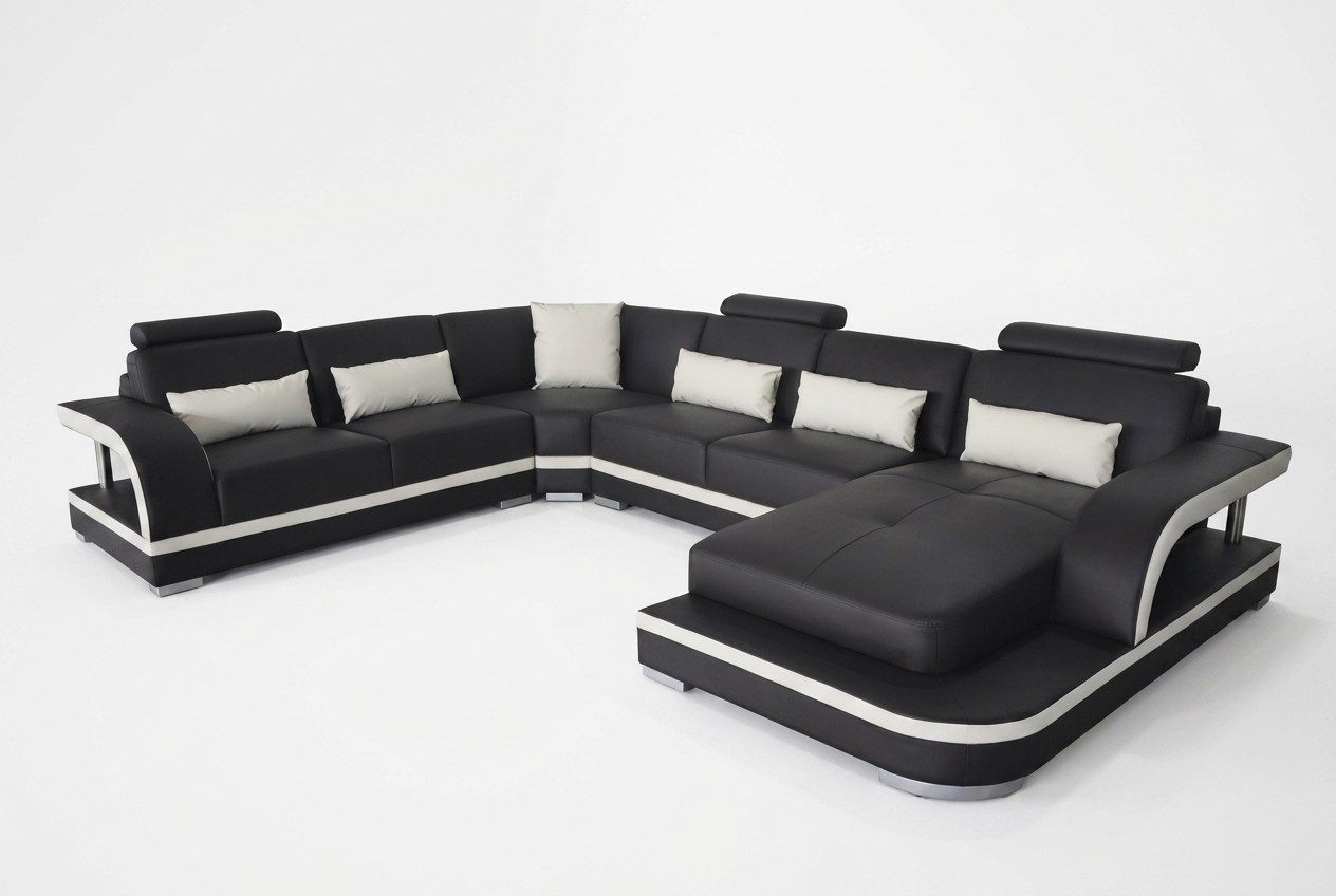 Leder Eck Sofa Eck Wohnlandschaft Garnitur Design Modern Couch Deko Sofas