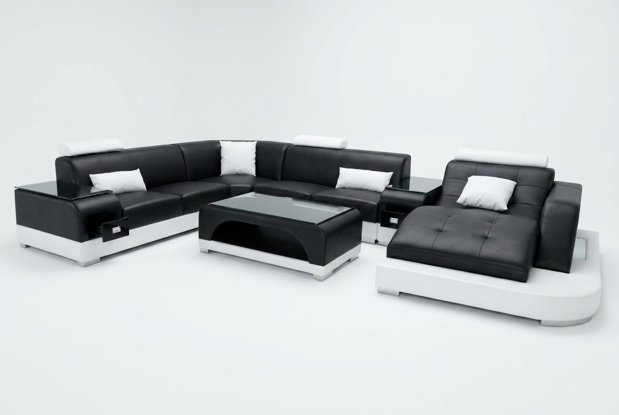 Leder Eck Sofa Eck Wohnlandschaft Garnitur Design Modern Couch Sofas UForm G8009