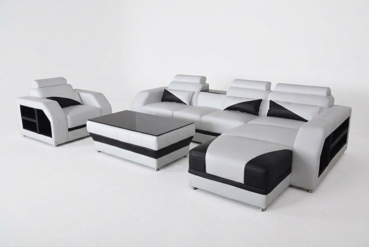 Leder Eck Sofa Garnitur Sofas Couchen Polster Wohnlandschaft Sessel Ecke