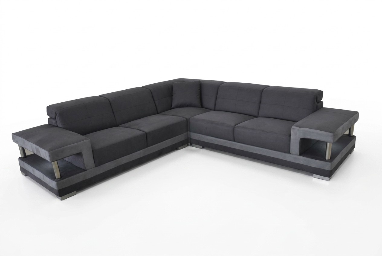 Leder Eck Sofa mit USB Polster Wohnlandschaft Luxus Garnitur Ecke Sofas Couchen