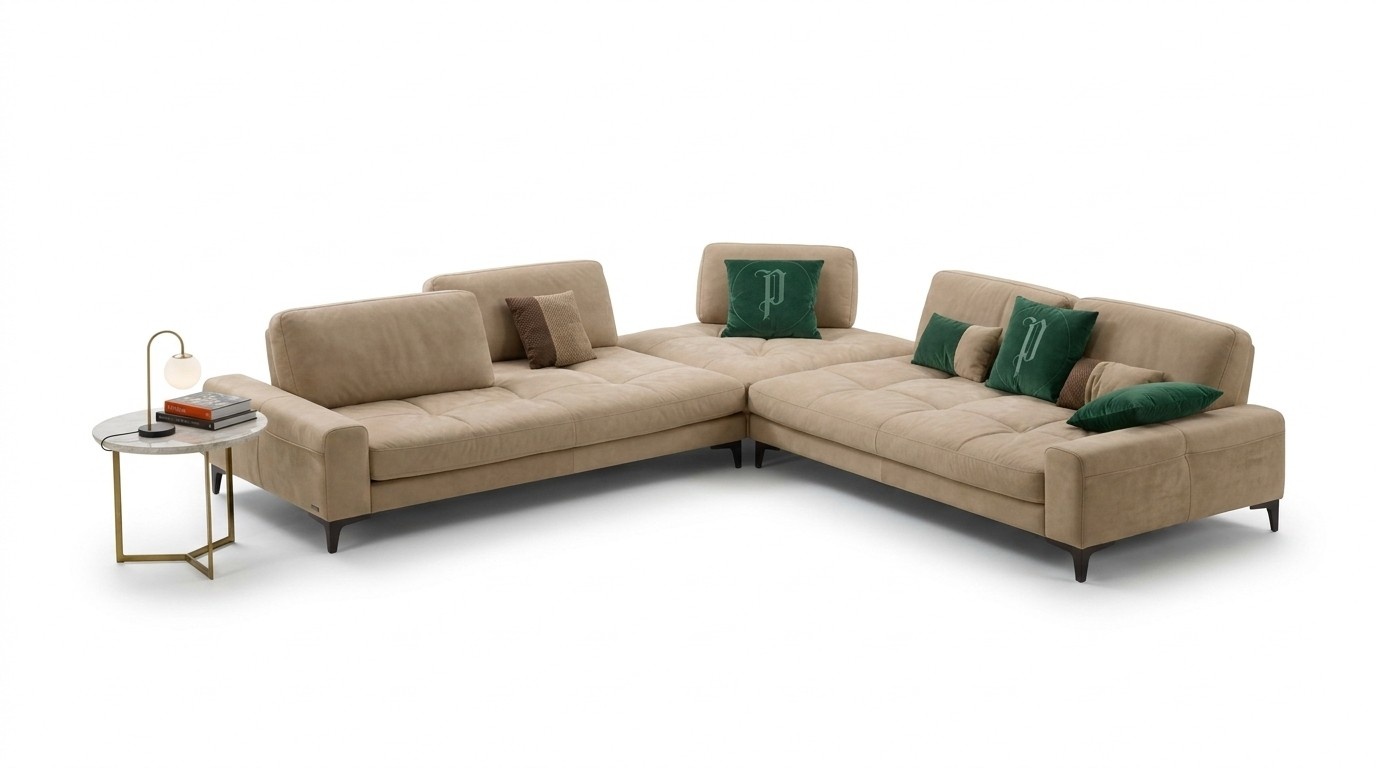Leder L-Form Luxus Sofas Sofas Ecke Ecksofa Couch Italienische Möbel Prianera