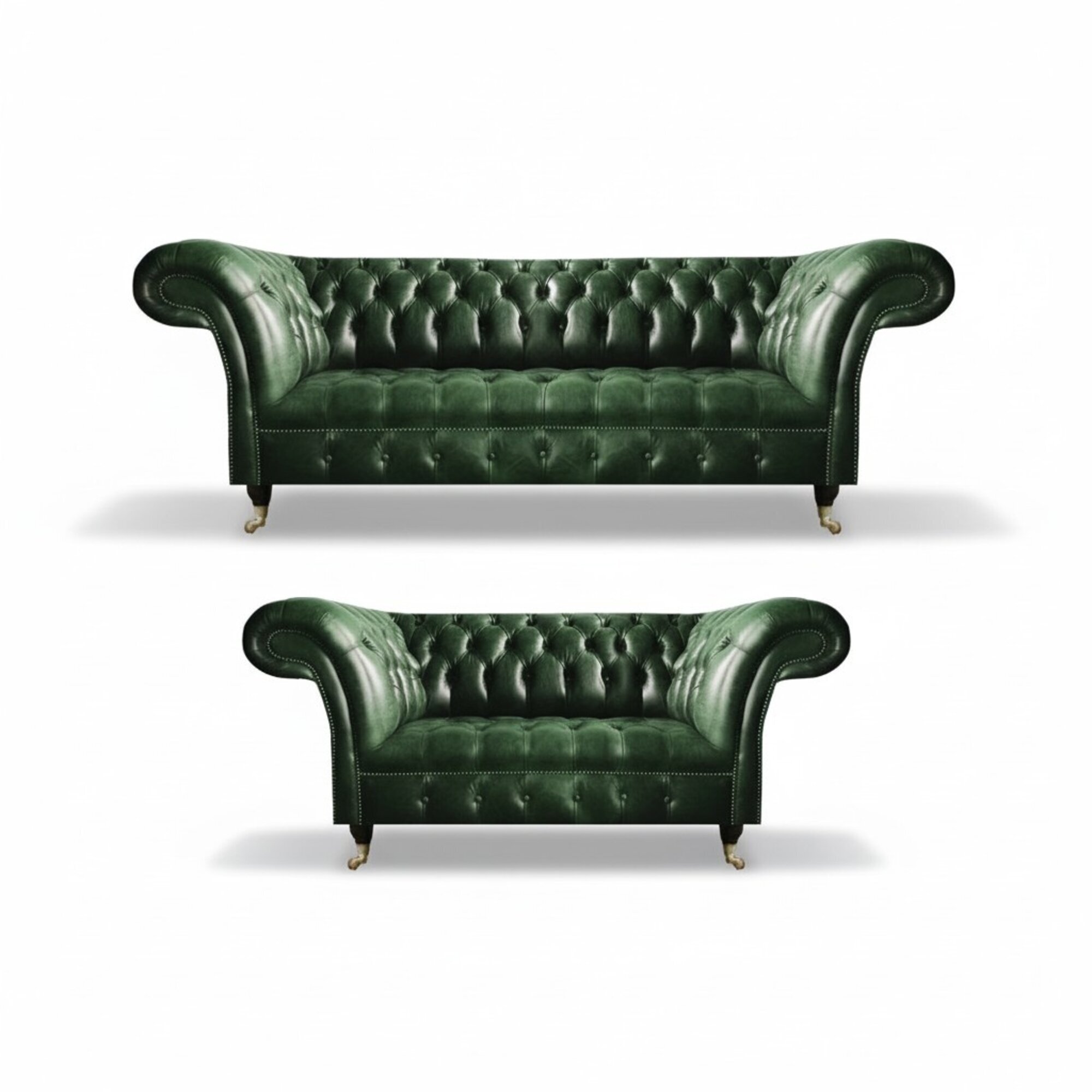 Leder Sofa Set Komplett Wohnzimmer Sofagarnitur Design Polstermöbel Chesterfield