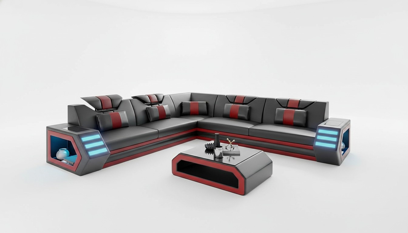 Lederpolster Design Wohnzimmer Ecksofa Eckcouch Couch Sofa L Form