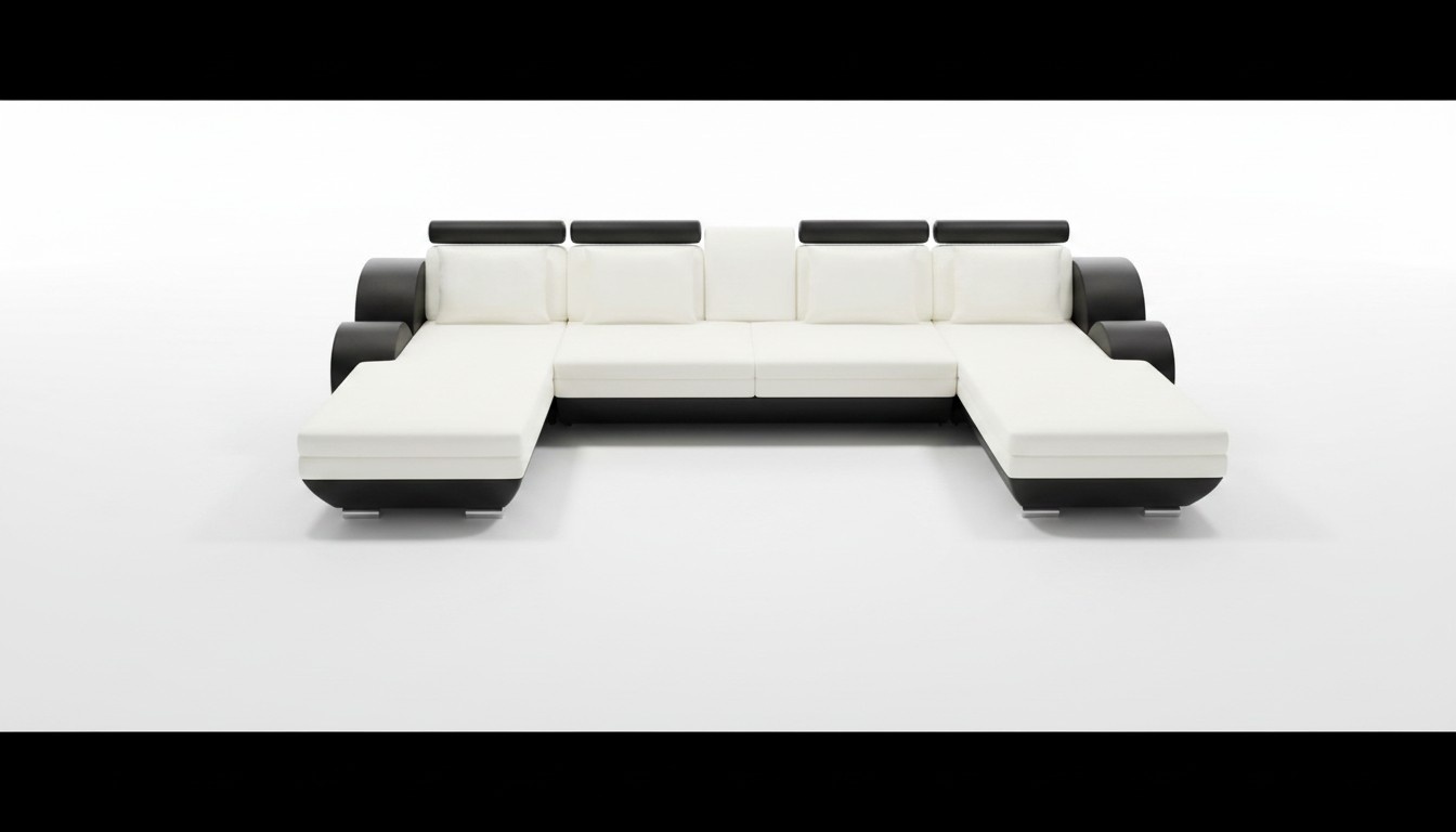 Ledersofa Berlin U-Form Lederecksofa + USB Ledereckcouch Sofa Garnitur XXL Liege