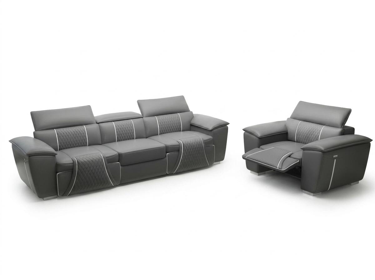 Ledersofa Couch Polster Designersofa Leder Sofa Sofagarnituren 3+1 G8048D Sofas