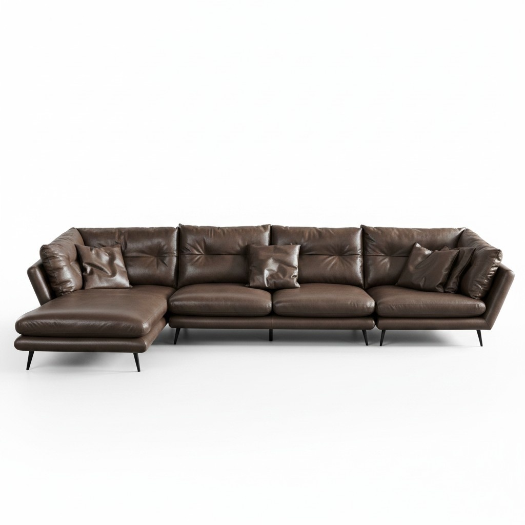 Ledersofa Couch Wohnlandschaft Eck Design Modern Sofa Ecksofa L-Form