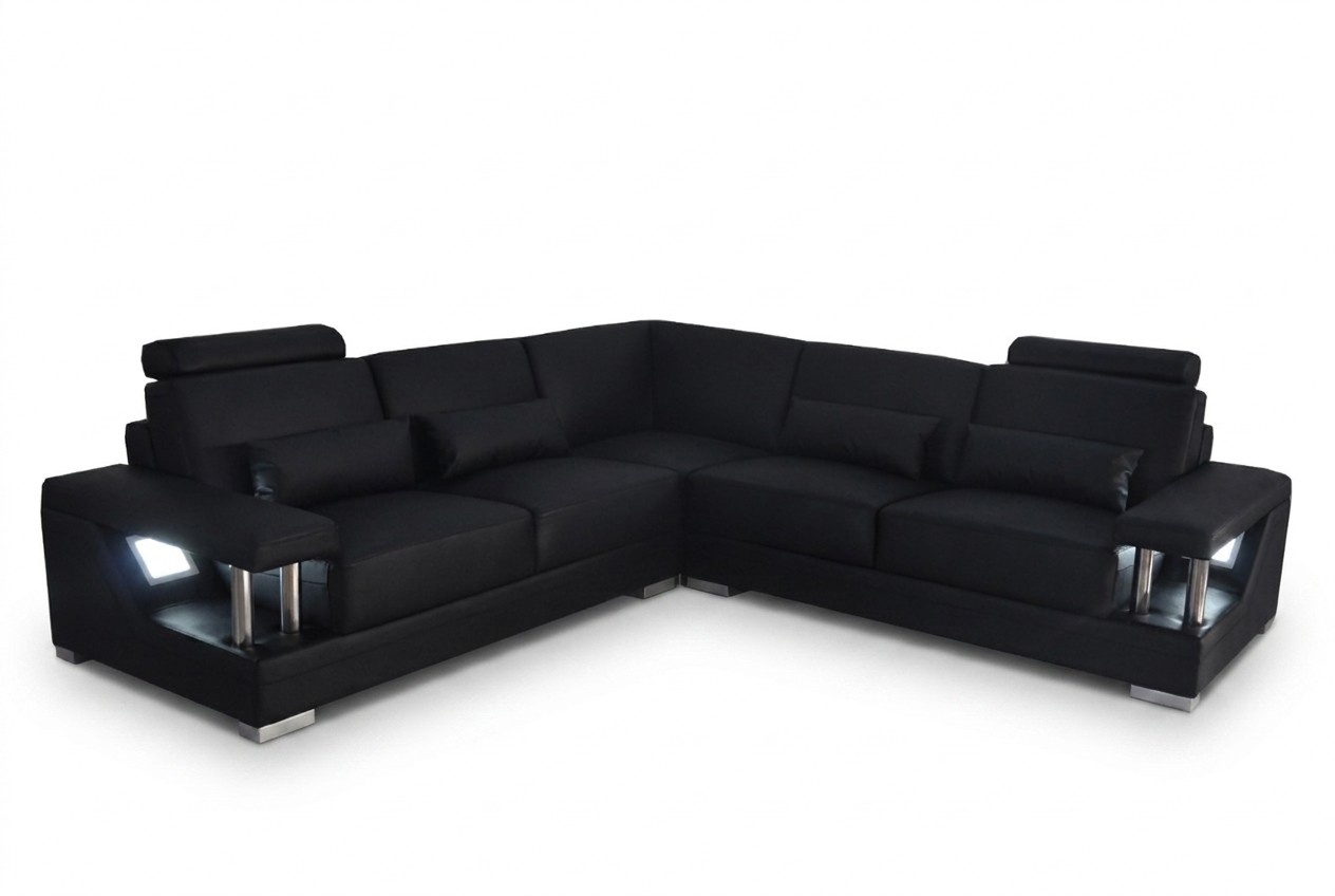 Ledersofa Couch Wohnlandschaft Eck Deko Garnitur Design Modern Sofa L-Form