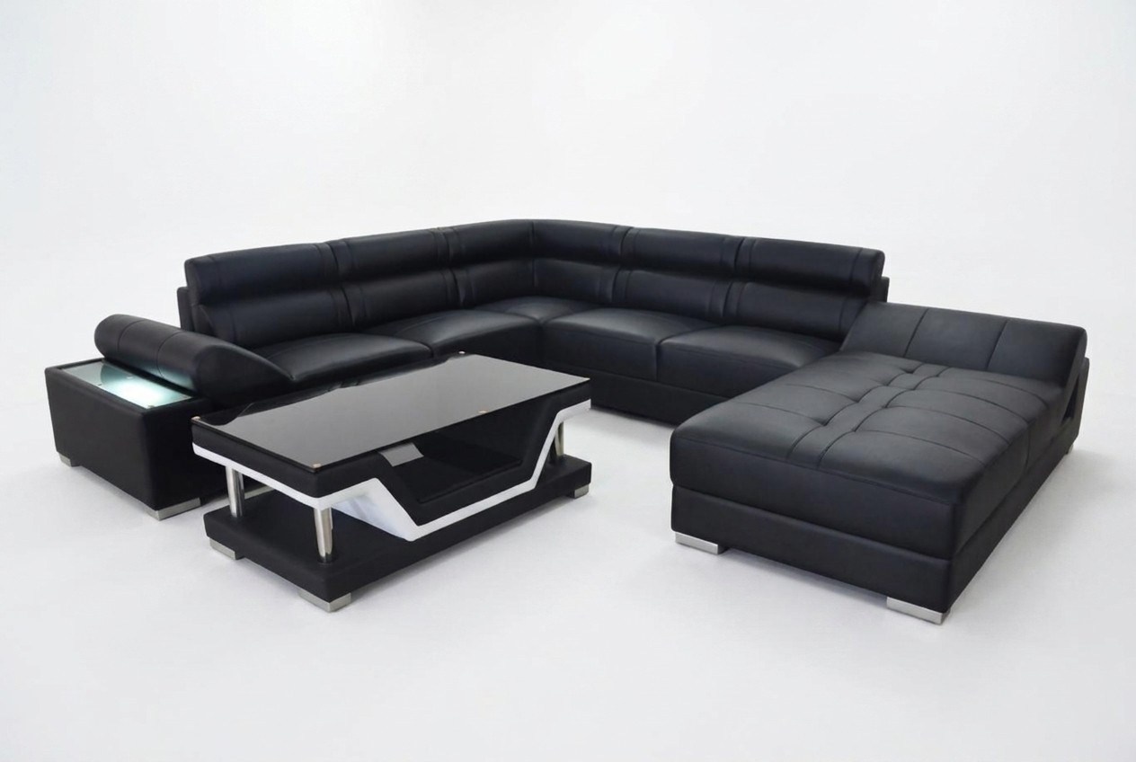 Ledersofa Couch Wohnlandschaft Dekorative Eck Garnitur Design Modern Sofa