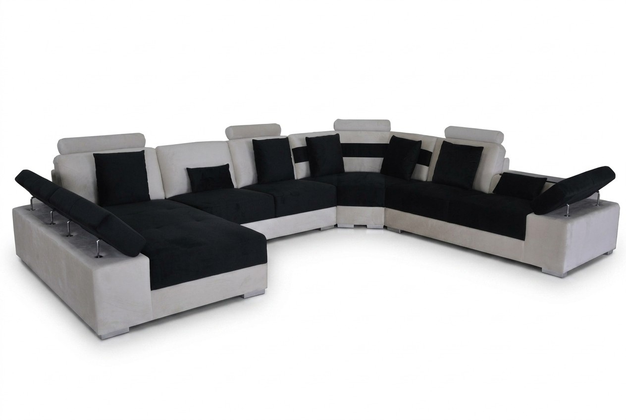 Ledersofa Couch Dekorative Wohnlandschaft Eck Garnitur Design Modern Sofa