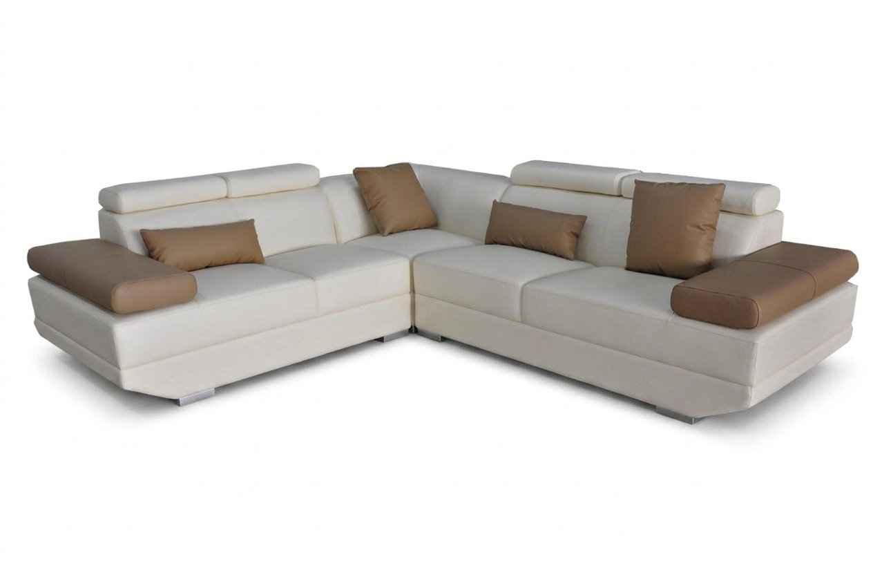Ledersofa Couch Wohnlandschaft Eck Garnitur Modern Design Sofa Deko L-Form