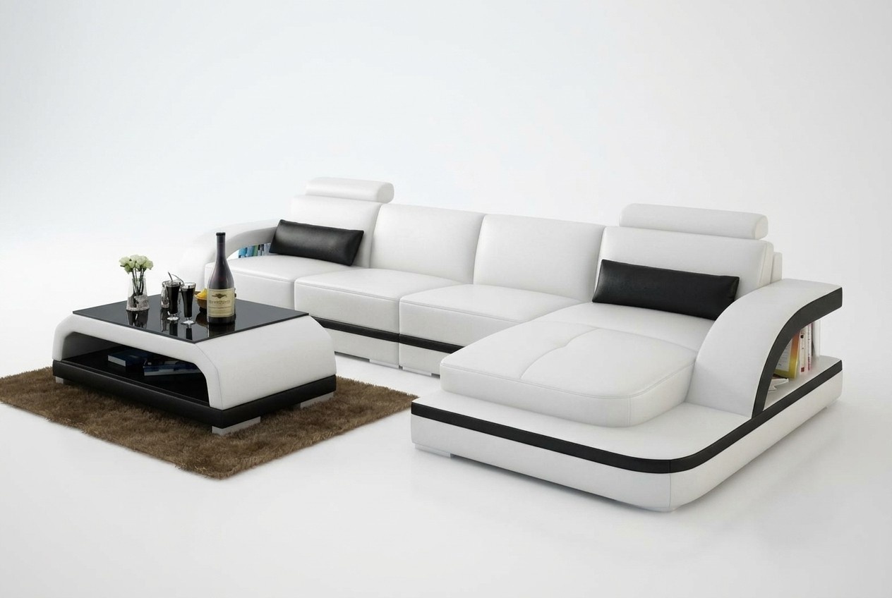 Ledersofa Couch Wohnlandschaft Ecksofa Eck Modern Design Garnitur Sofa