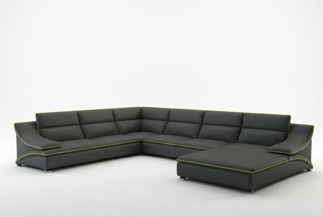 Ledersofa Couch Wohnlandschaft Ecksofa Eck Garnitur Design Modern Sofa mit USB