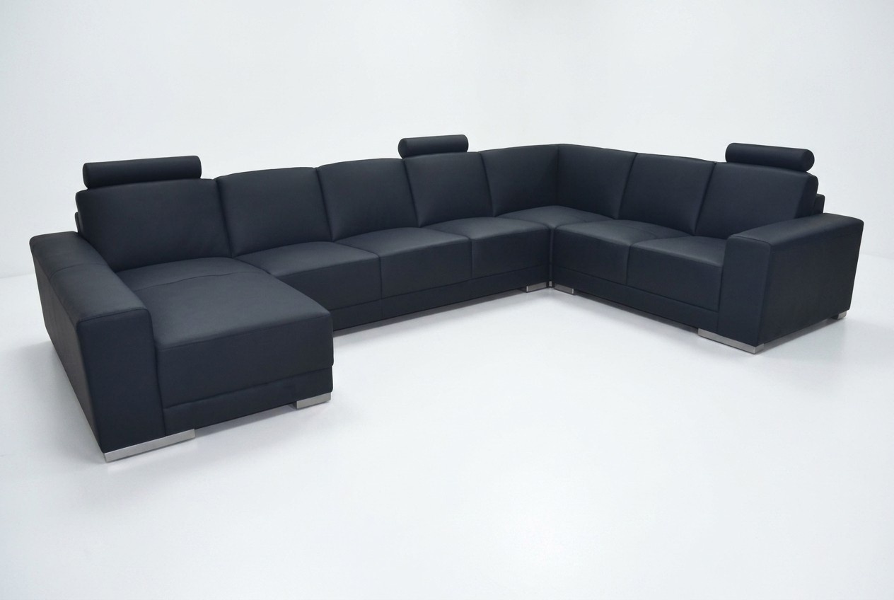 Ledersofa Couch Ecksofa Garnitur Design Modernes Sofa Wohnlandschaft UForm + USB