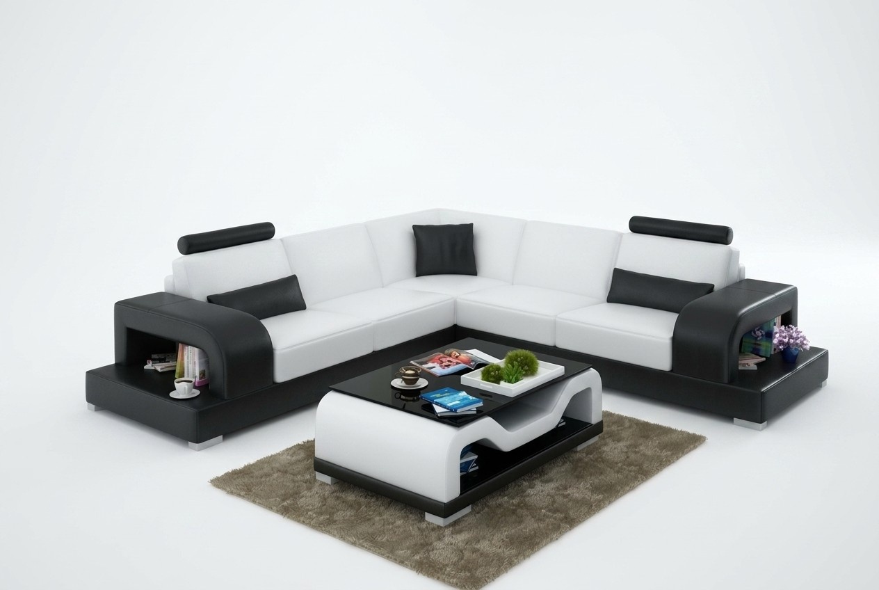 Ledersofa Couch Wohnlandschaft Ecksofa Eck Garnitur Modern Design Sofa