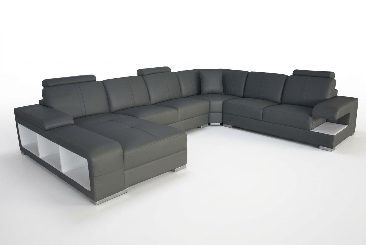 Ledersofa Couch Wohnlandschaft Garnitur Design Dekorative Modern Ecke Sofa