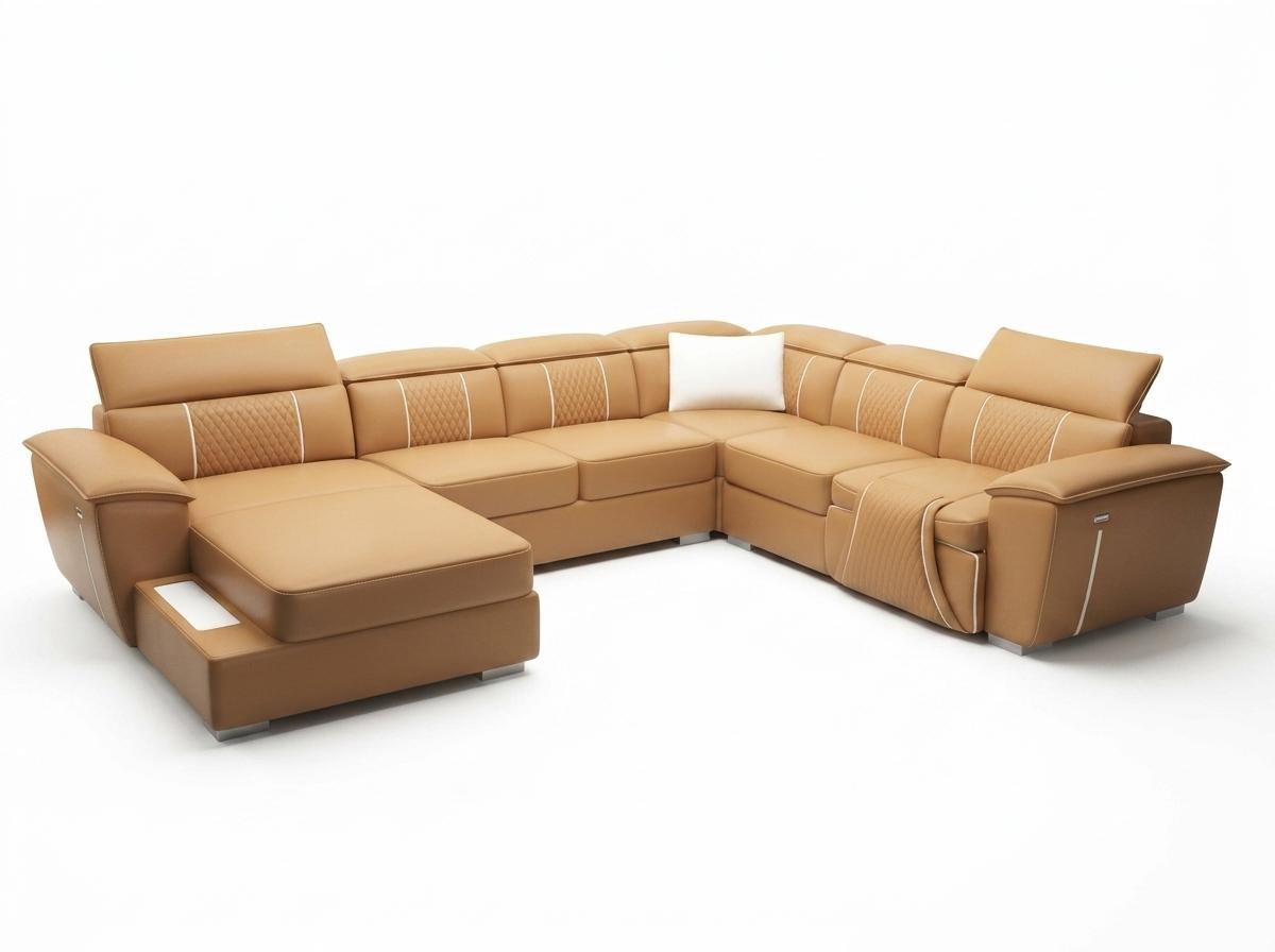 Ledersofa Design Couch Polster Sitz Wohnlandschaft Ecksofa Big Sofa G8048 U-Form