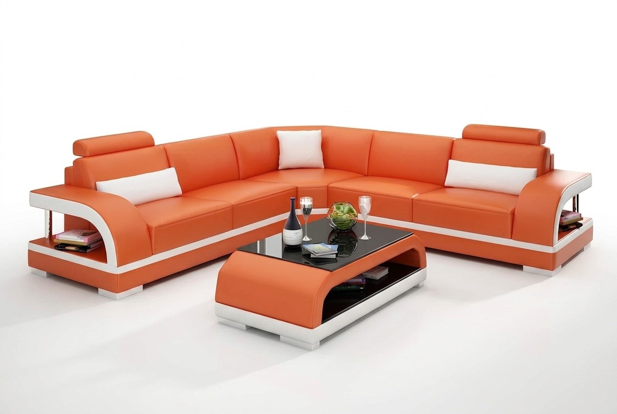Ledersofa Ecksofa Polster Eckgarnitur Sofa Polster Couch Garnitur