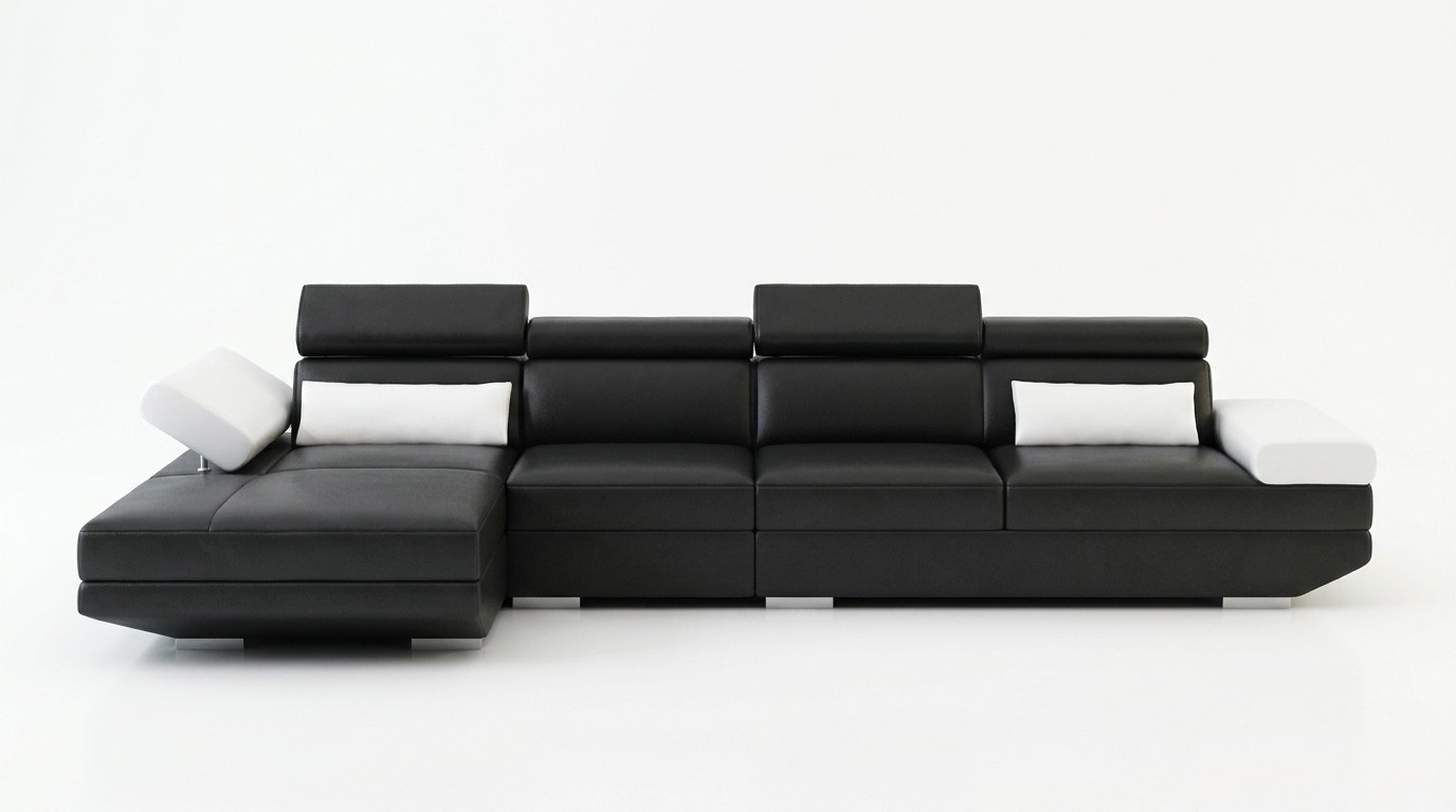 Ledersofa L-Form Couch Wohnlandschaft Ecksofa Garnitur Design Modern