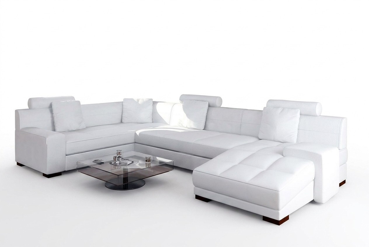 Ledersofa mit USB Wohnlandschaft Ecksofa Eck Garnitur Design Modern Sofa A1111