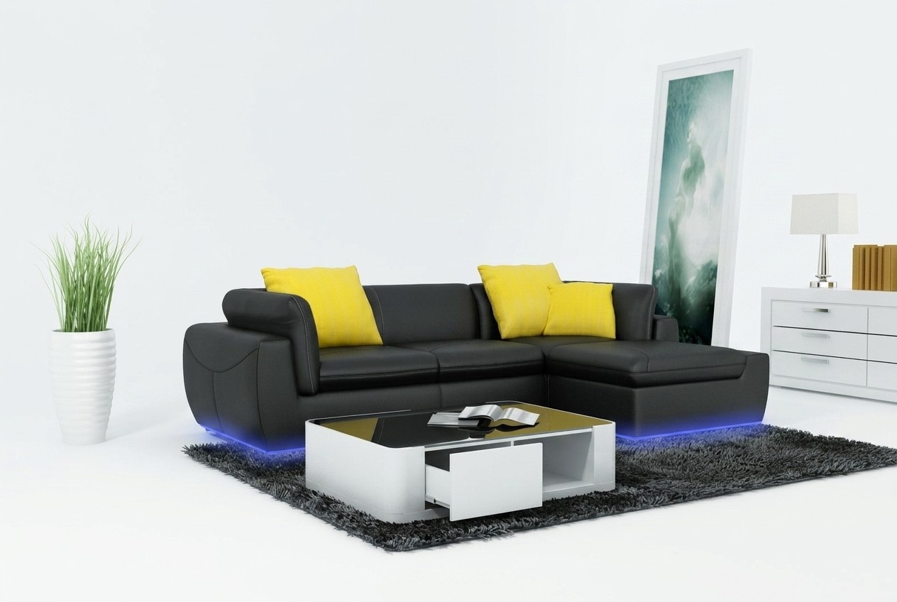 Ledersofa mit USB Wohnlandschaft Ecksofa Eck Garnitur Design Modern Sofa F_3014B