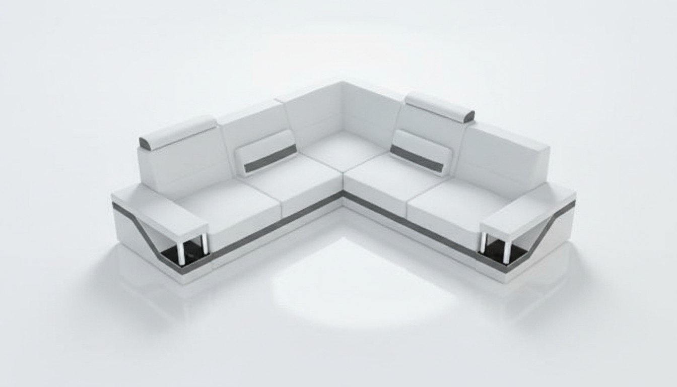 Ledersofa Poster Eckgarnitur Sofas Stoff Leder Garnitur Neu Eckcouch Sofa + USB