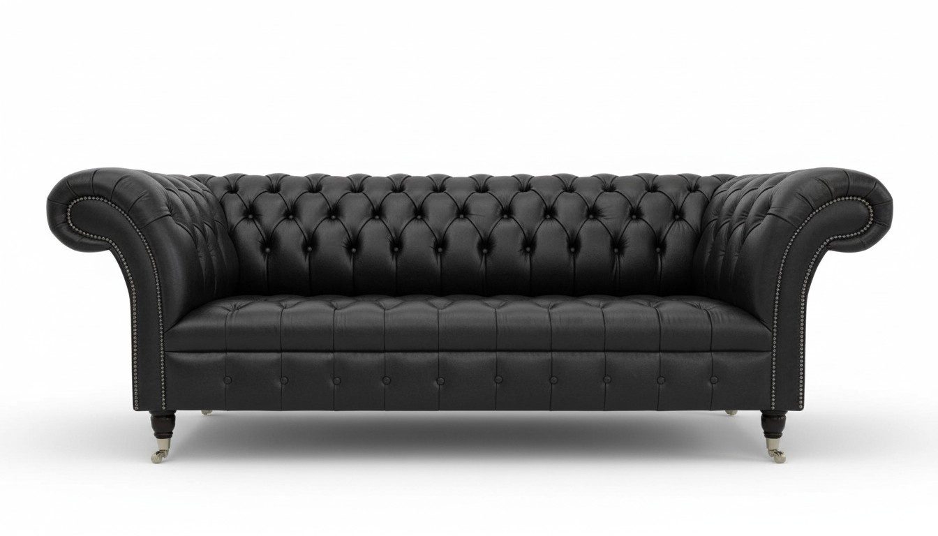 Ledersofa Sofa Couch Garnitur 3 Sitzer Sofas Couchen Deko Chesterfield