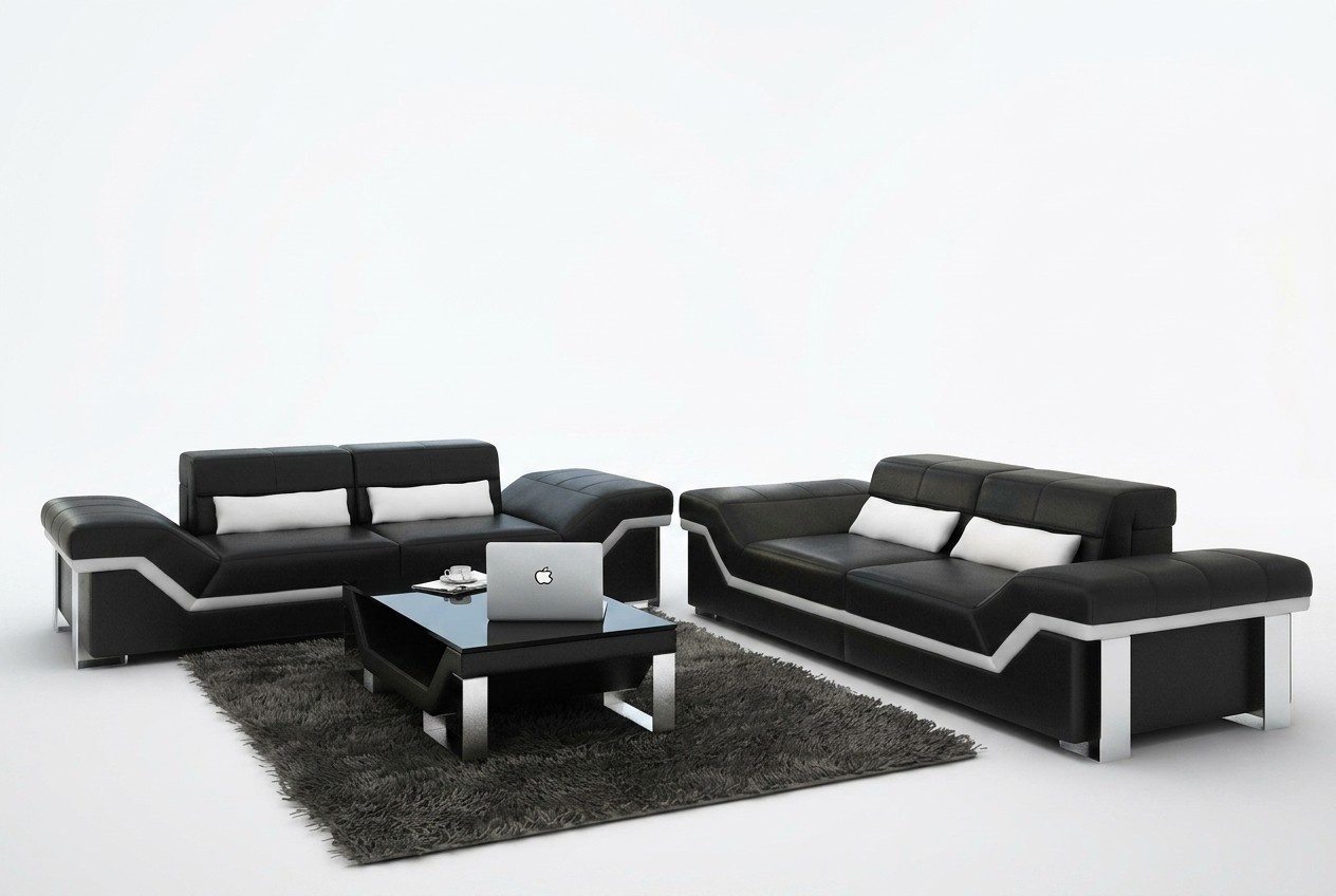 Ledersofa Sofa Couch Wohnlandschaft 3+3 Garnitur Design Modern Sofa