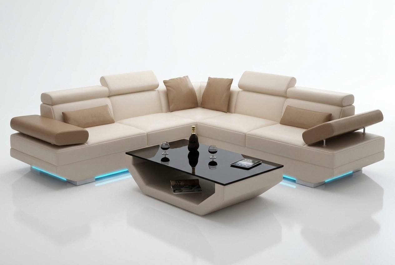 Ledersofa Sofa Couch Wohnlandschaft Ecksofa Garnitur Modern Dekor Design