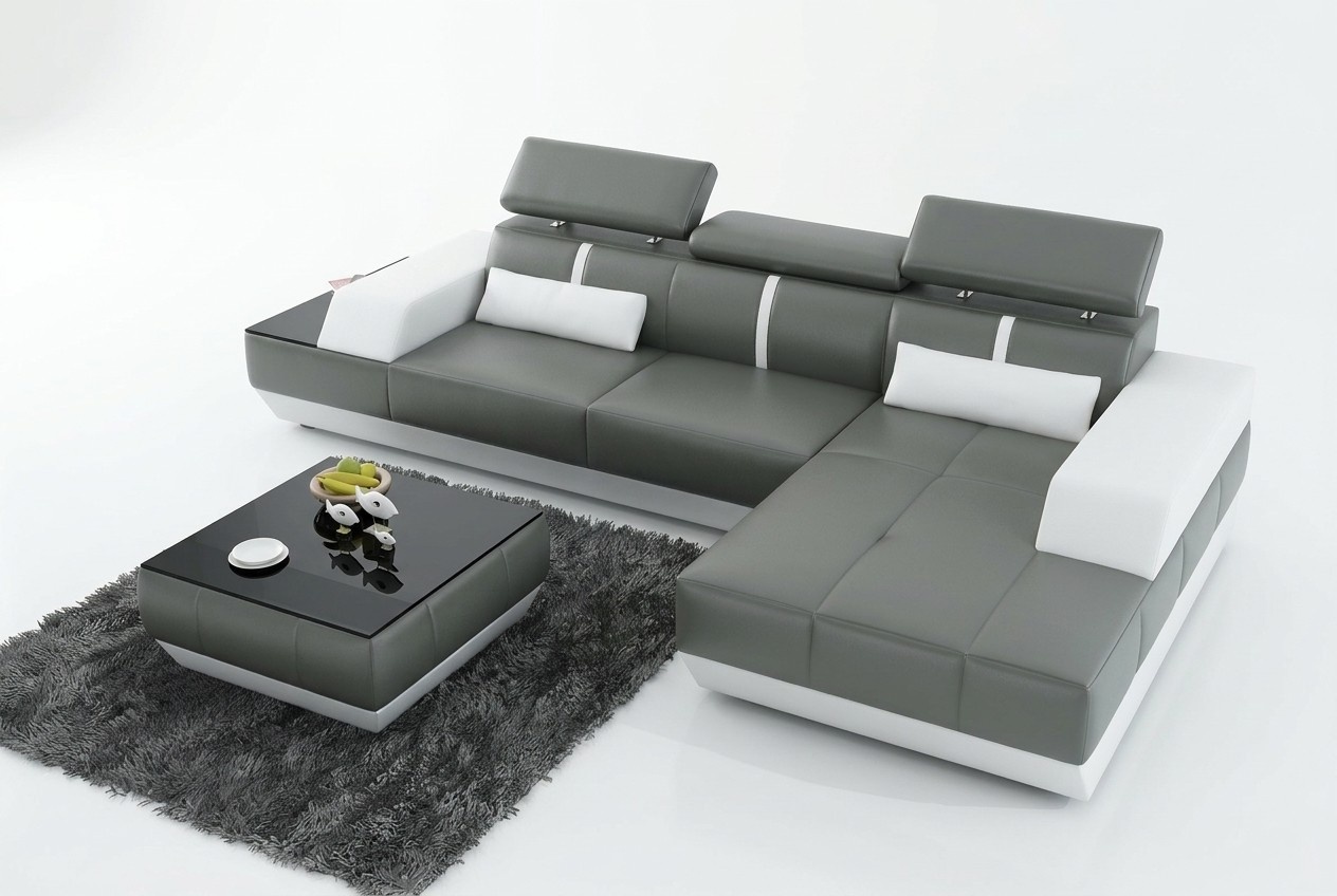 Modern Ledersofa Sofa Couch Design Wohnlandschaft Ecksofa Garnitur Dekor