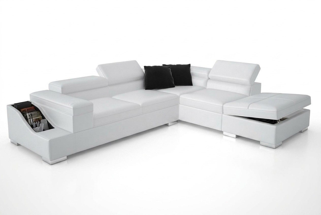 Ledersofa Sofa mit USB,Wohnlandschaft Ecksofa Eck Garnitur Design Modern K5006C