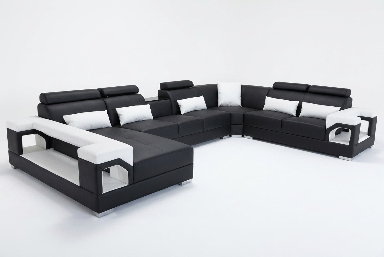 Ledersofa Wohnlandschaft Ecksofa Garnitur Design Modern Sofa U-Form