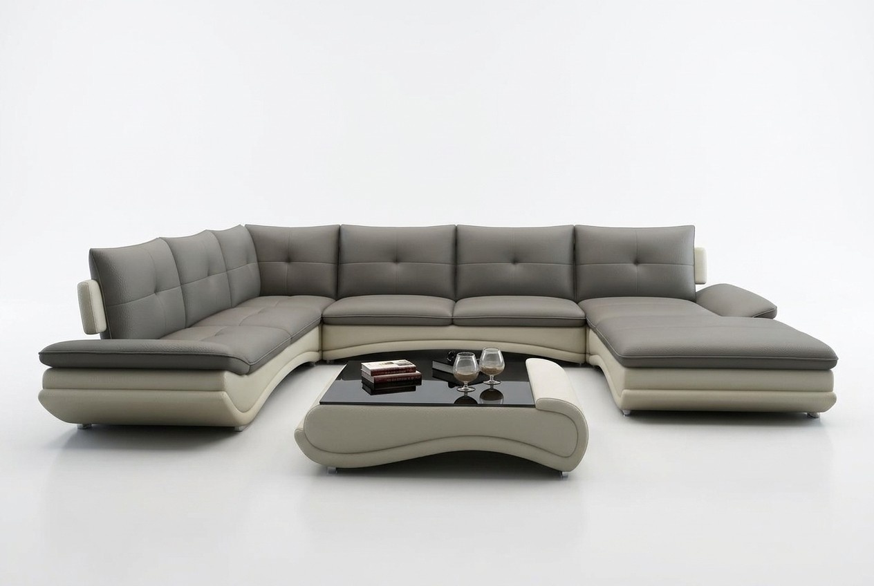 Ledersofa XXL U Form Wohnzimmer Couch Sofa Big Ledercouch Sofas
