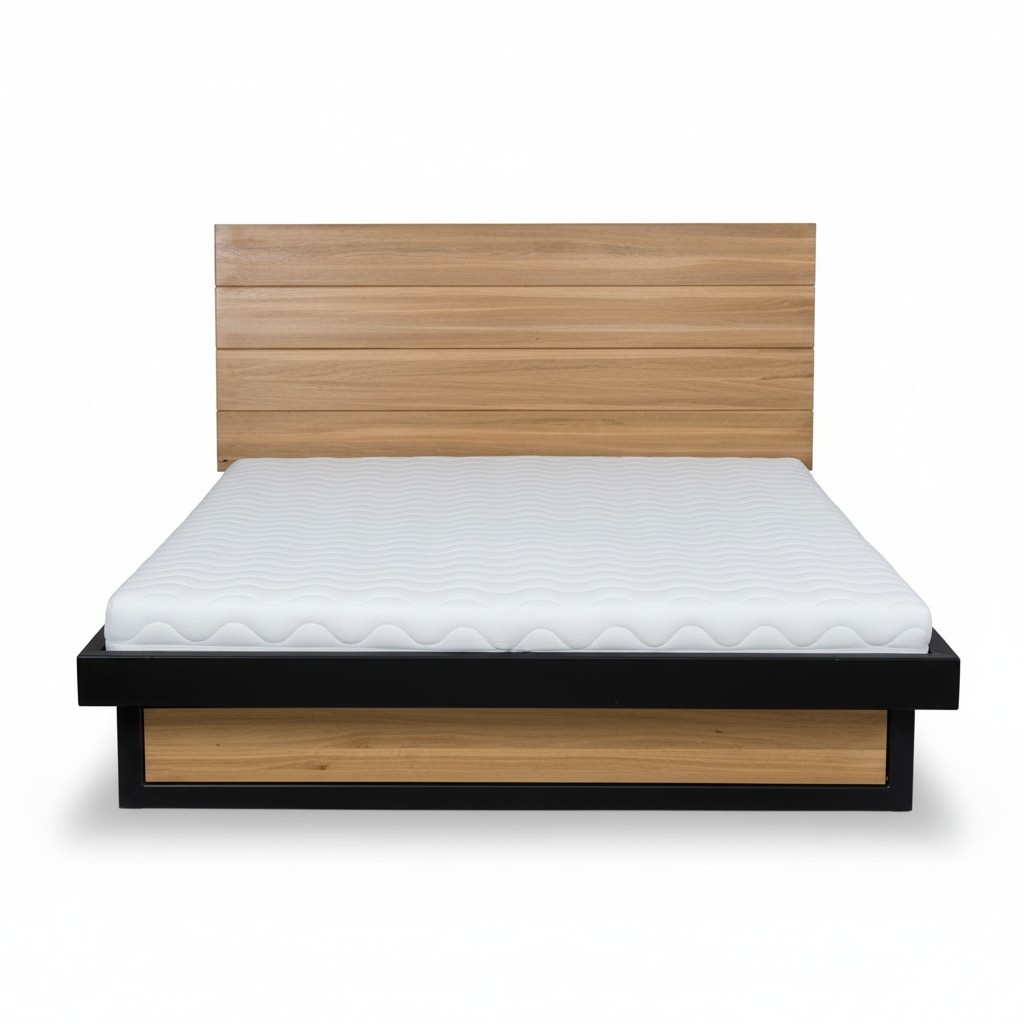 Loft Betten Holzbett Lattenrost Doppelbett Eiche Bett Ehebett Massive Holz Möbel