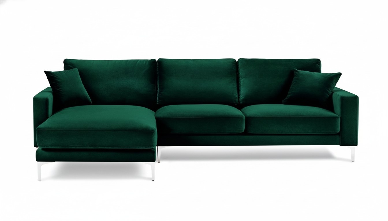 Loft Sofa Luxus Eckcouch Möbel Eckgarnitur Samt Couchen sofas grün Wohnzimmer