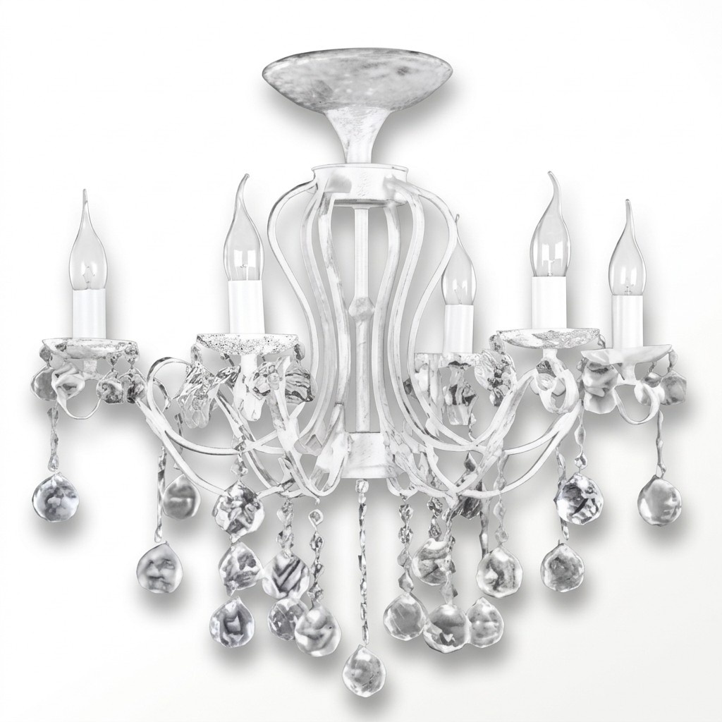 Lüster Kristall Deckenleuchter Kronleuchter Deckenlampe Lampen Weiß