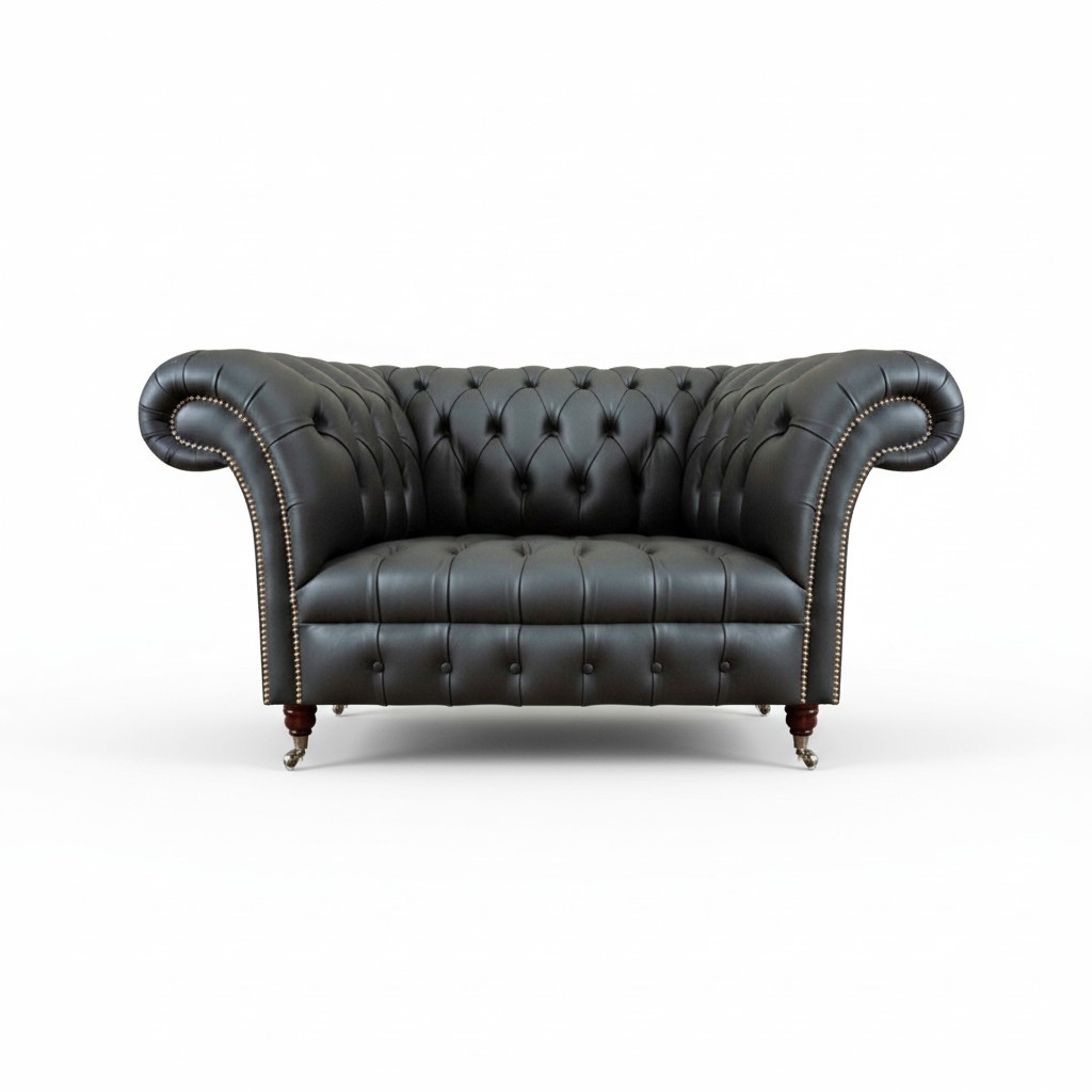 Luxuriöse Grau Zweisitzer Sofa Couch Wohnzimmer Moderne Chesterfield