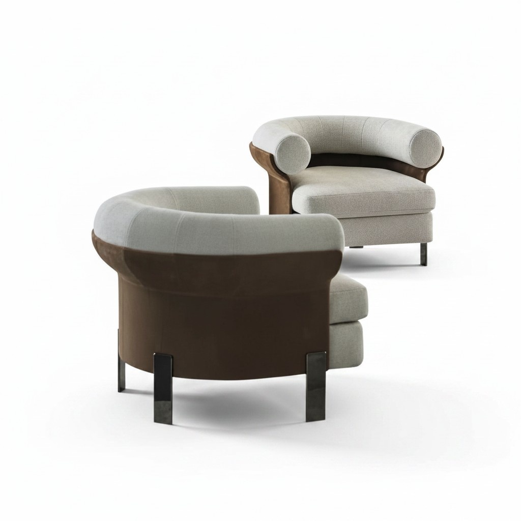 luxuriöse Sessel Modern Sessel Fernseh Couch 1 Sitzer Sofa Textil Stoff