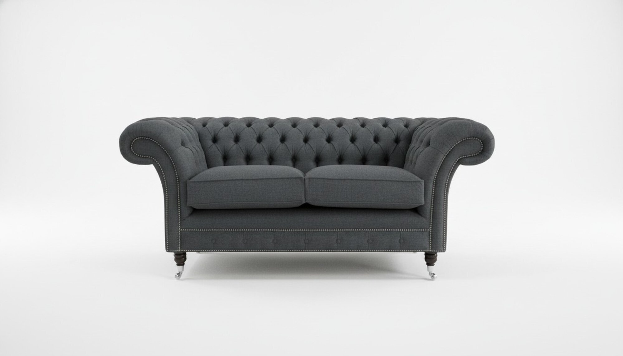 Luxus 2 Sitzer Couch Polster Sofa Textil Stoff Couchen Chesterfield Garnitur Neu
