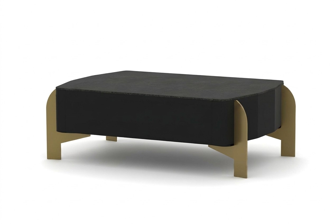 Luxus Beistelltisch Couchtisch Sofatisch Holz Schwarz-Gold Arbeitszimmer