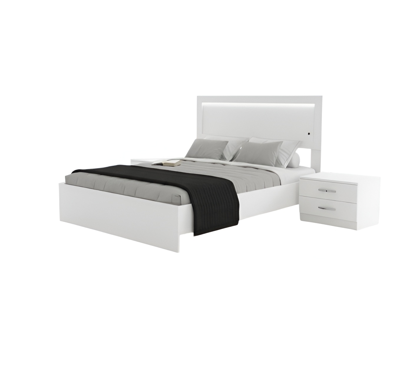Luxus Bett Schlafzimmer Betten Möbel 2x Nachttische Set Einrichtung Braun 3tlg.