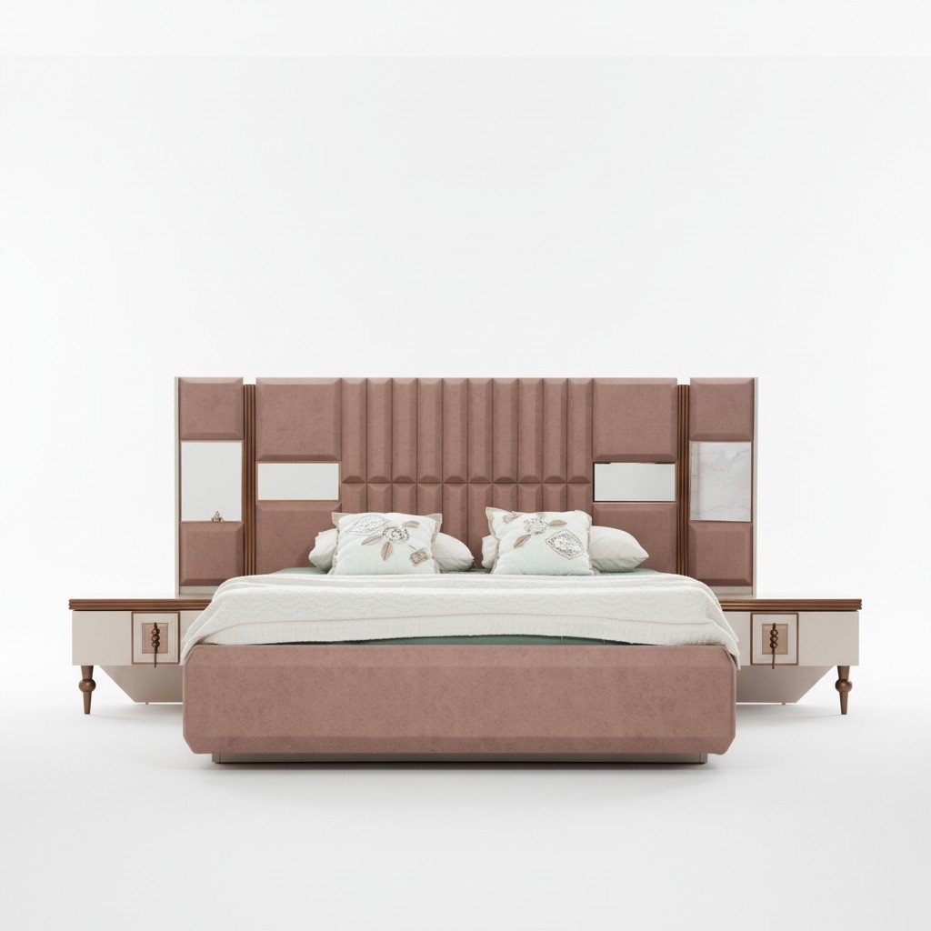 Luxus Bett Schlafzimmer Italienische Möbel Neuartiges Material Holz